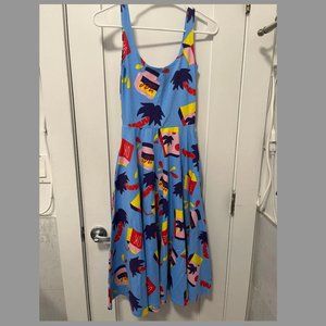 NOOWORKS Snacks Print Vacation Dress with Pockets XS